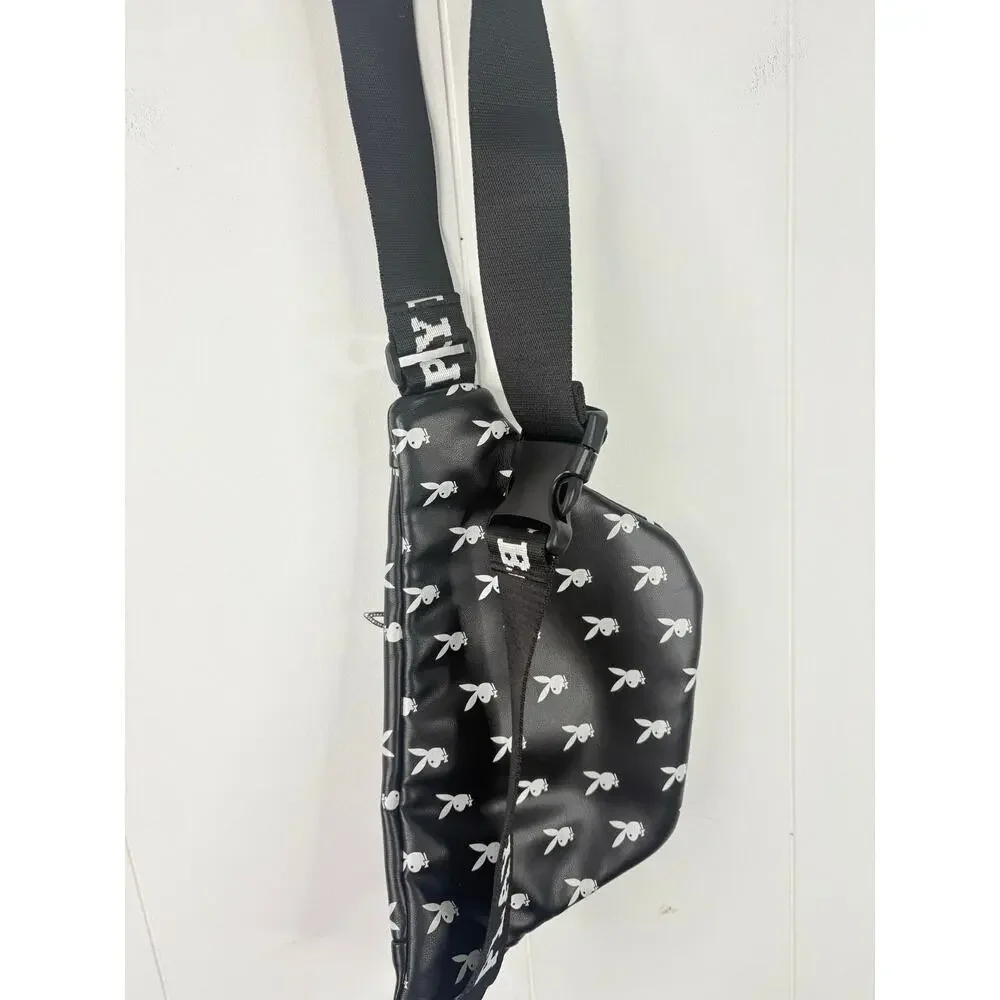 Playboy Black Stripe Bunny Logo Fanny Pack Bl